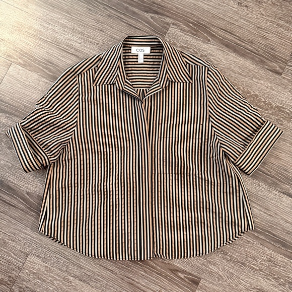 COS Striped Seersucker Shirt - Picture 1 of 8
